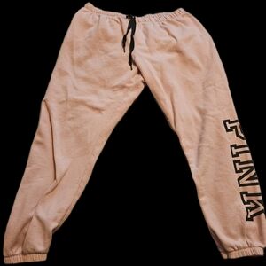 Pink Sweatpants with Black Lettering
